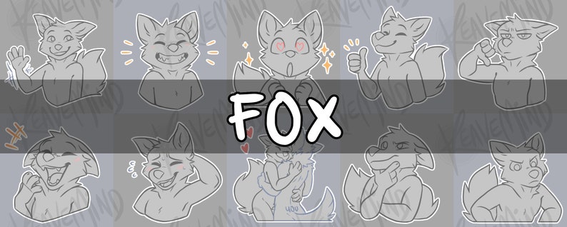 Líneas básicas del paquete de pegatinas Fox imagen 1