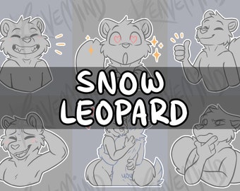 Lot de stickers basiques - Léopard des neiges