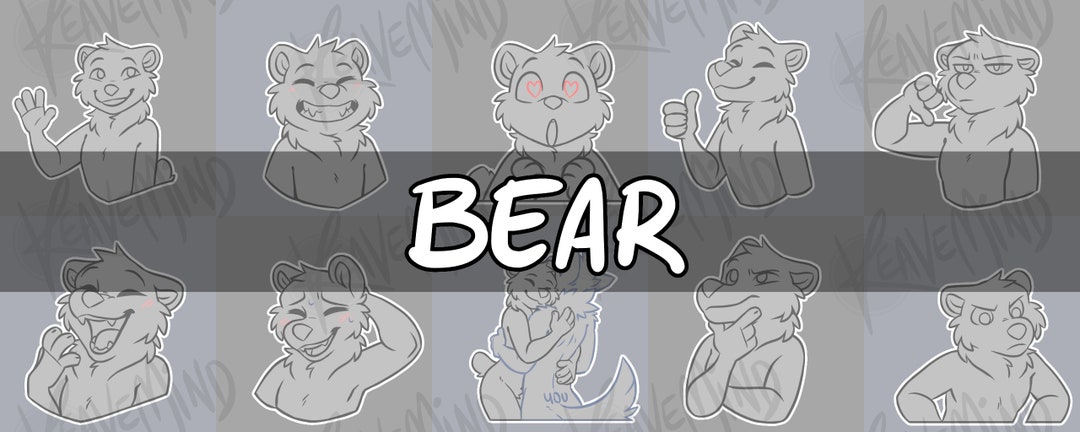 Basic Sticker Pack Lines - Bear - Etsy