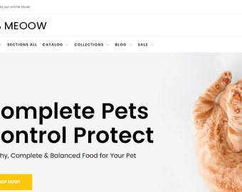 Beautiful Cat Pet Store Pet Shop Shopify Dropshipping Website Business Online Store For Sale: Fully Set-Up and Ready for Success!