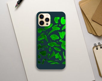 Coque de téléphone fine tous iPhones encrée vert