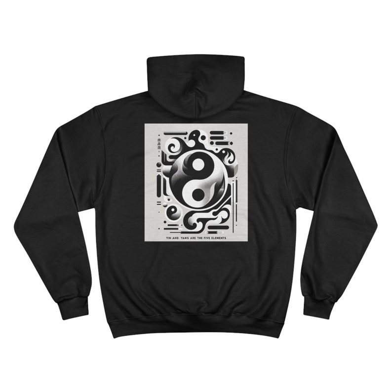 Yin Yang Hoodie With Japanese Saying yin and Yang Are the Five Elements ...