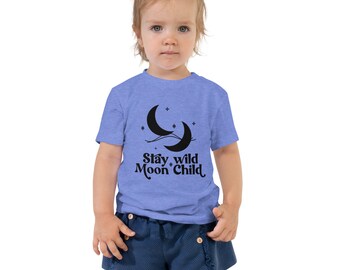 Stay Wild Moon Child Toddler Short Sleeve Tee Shirt Baby Youth Cute Trendy Witch Witchy Graphic Unisex Kids Girl Boy