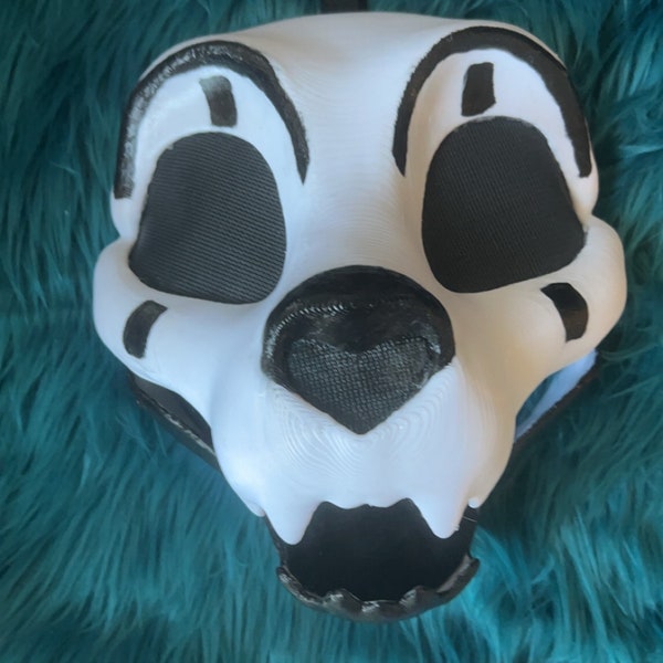 skull cat tony fursuit head painted furry dino mask (REAS DESC!!!