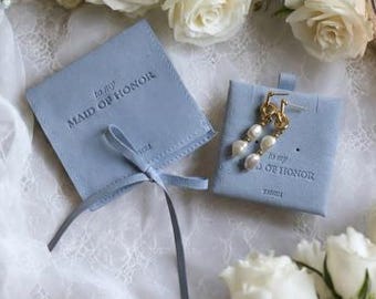 Bridesmaid Gift Suede Jewelry Pouch with Personalized Insert