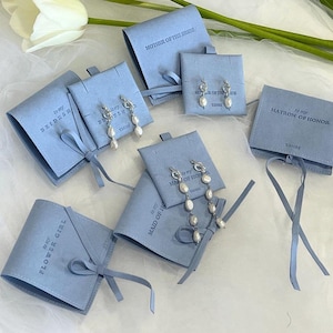 Bridesmaid Earrings Pearl Jewelry  Pearl Earrings for Bridesmaids Thank You Gift Bridesmaid Proposal Pearl Earrings in Velvet Jewelry Pouch