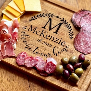 Personalized Bamboo Cutting Board, Engraved Charcuterie Board, Housewarming Gift, Mother's Day Gift