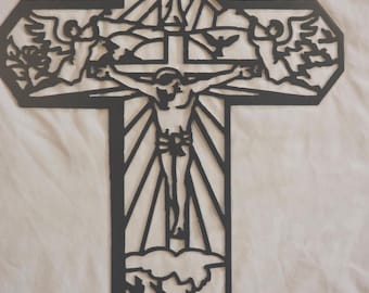 Metal Cross Wall Art, Steel Christian Decor in Custom Sizes and Colors