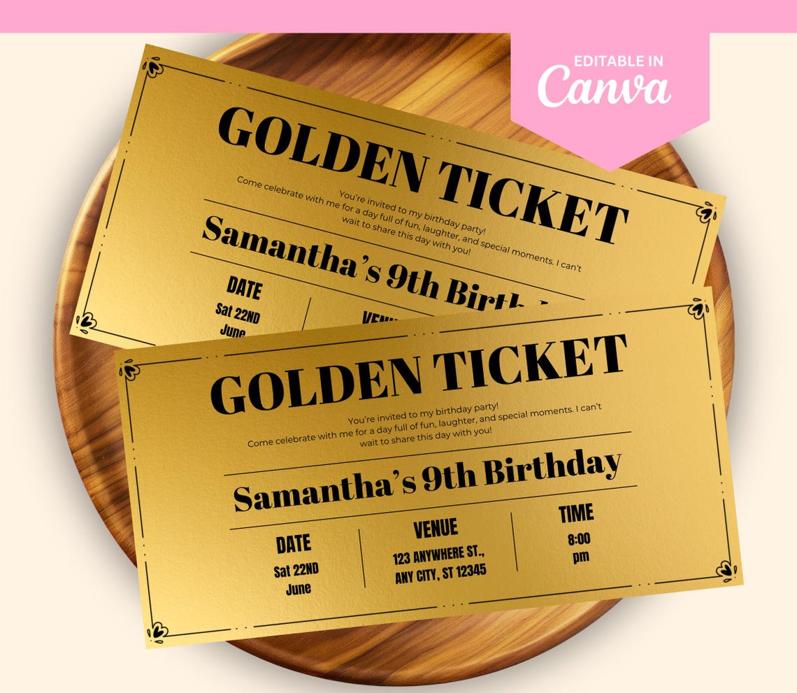 Golden Ticket Invitation Template Printable Birthday Invitation golden-ticket-invitation-template-printable-birthday-invitation