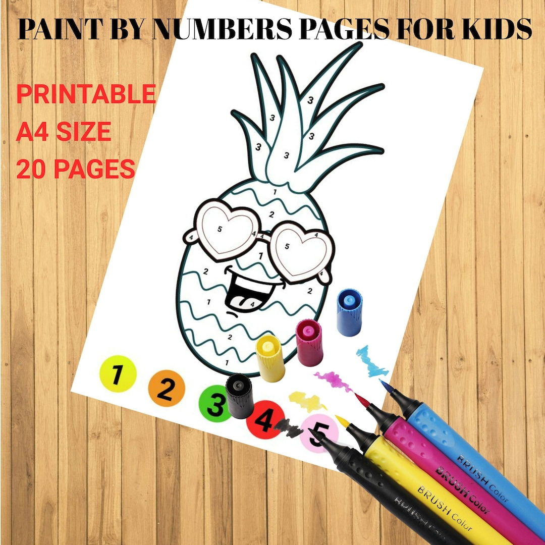 20 Fun Color by Number Pages for Kids, Coloring Pages, Boys, Girls ...