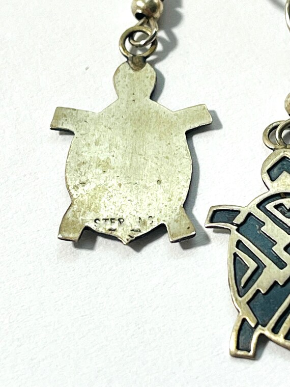 Sterling Native American Turtle Dangle Earrings, … - image 6