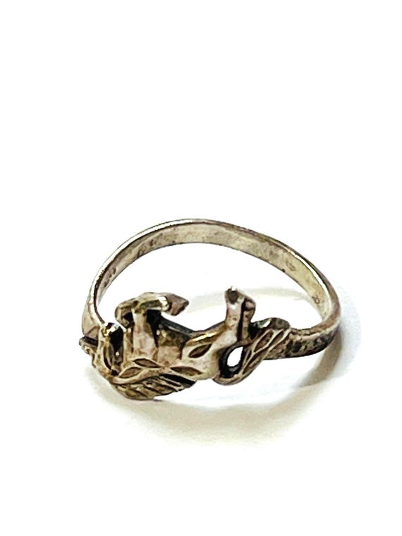 Sterling Silver Unicorn Ring – Small Offset Band … - image 7