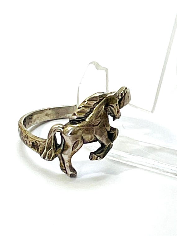 Sterling Silver Unicorn Ring – Small Offset Band … - image 8