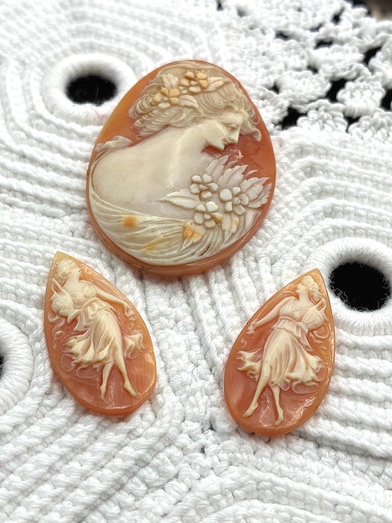 Genuine Unmounted Cameo / Woman Silhouette/ Vintage 1… - Gem