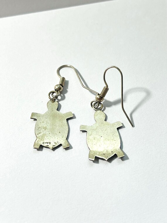 Sterling Native American Turtle Dangle Earrings, … - image 3