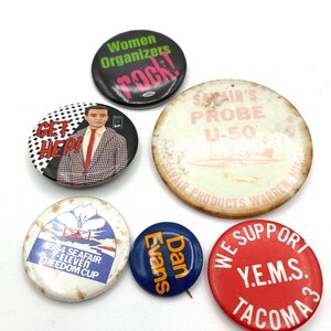 1980s Vintage Pin Lot 4  / Barbie / Seven Eleven / Local Politics / Mixed Lot
