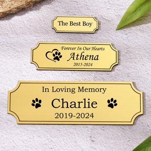 Custom Engraved Plate,Memorial Name Plate for Pet Urn, Pet Memorial Plaque, Name Plate for Awards, Memorial Plaque, Memory Brass Plate