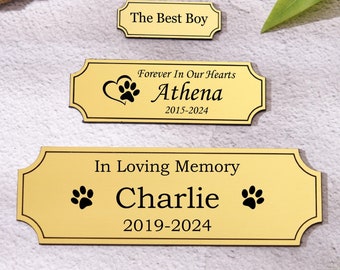 Custom Engraved Plate,Memorial Name Plate for Pet Urn, Pet Memorial Plaque, Name Plate for Awards, Memorial Plaque, Memory Brass Plate