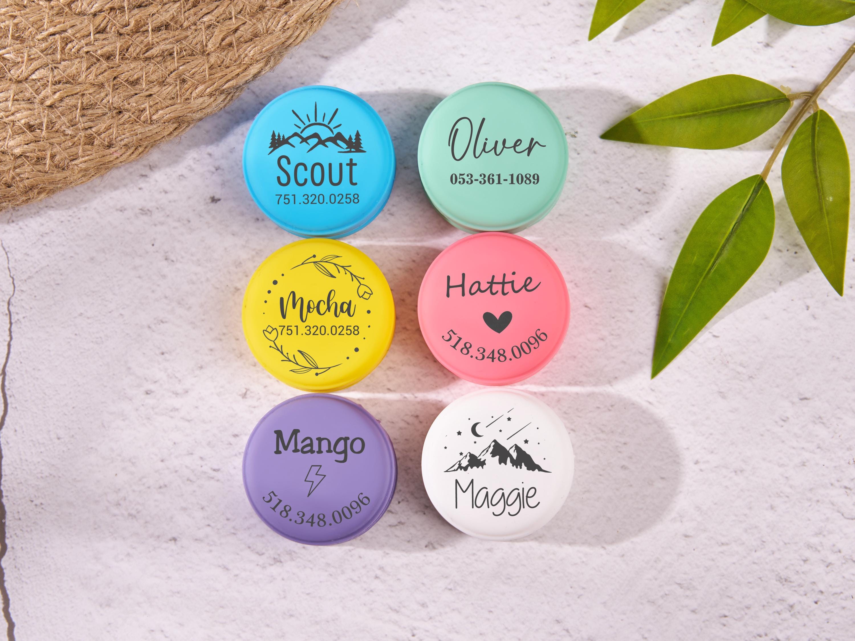 Custom Pet AirTag Collar Holder,Slide on dog name tag,AirTag Cat Collar,Silicone Silent Airtag Case,engraved Airtag case for dog collar