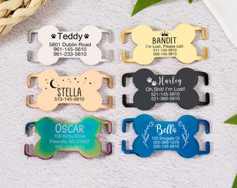 Silent Dog Tag, Dog Tags For Dogs Personalized,  Slide On Dog Collar Tag, Pet Name Tags, Dog ID Tag, Custom Dog Collar Tag Silent, New Puppy