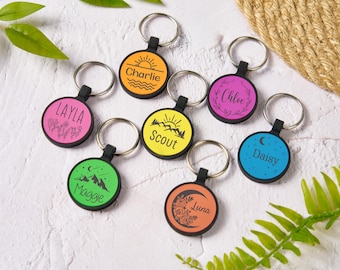 Silicone Dog Tag Personalized,Round Shape,Silent dog collar tag,Custom Dog Name Tags,Puppy Tags,Engraved Pet ID Tags,Quiet Dog Tag,Soundless