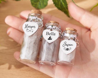 Jarrón conmemorativo de pelo de mascota personalizado, tarro de cristal personalizado, recuerdo de pelo de mascota, regalo de pérdida de mascota, regalo de recuerdo para perro y gato, Rainbow Bridge Pet