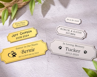 Personalized Gold Name Plate Custom Memorial Plaque Engraved Name Plaque for Urn Name Tag Brass name plate Memory Brass Plate Name Labels
