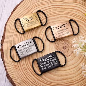 Silent Dog Tag, Dog Tags For Dogs Personalized,  Slide On Dog Collar Tag, Pet Name Tags, Dog ID Tag, Custom Dog Collar Tag Silent, New Puppy