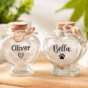Custom Pet fur keepsake,Pet memorial jar,Loss of pet,Personalized glass jar memorial,dog cat pet remembrance,Rainbow bridge pet,Pet Gifts