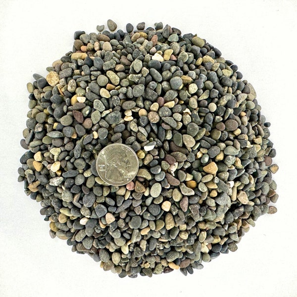 Natural Hand Picked Mixed Mexican Beach Pebbles, 1/8"-1/4", Decorative Stones Succulent Pebbles, Landscaping Stones, 5lb and 15lb Bag