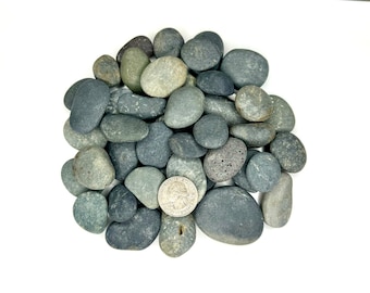 5lb Bag, 10lb Bag of Natural Hand Picked FLAT Mexican Beach Pebbles, 3/4"-1", Decorative Stones, Small Painting Stones, Landscaping Stones