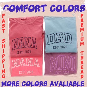 Custom Embroidered Mama Comfort Colors T-Shirt: Personalized Family Gift