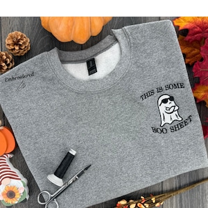 Embroidered “Boo Sheet” Shirt – Funny Halloween Gift, High Quality Custom Ghost Shirt for Spooky Season