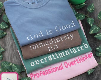 Custom Embroidered Comfort Colors T-Shirt: Personalized Name Gift