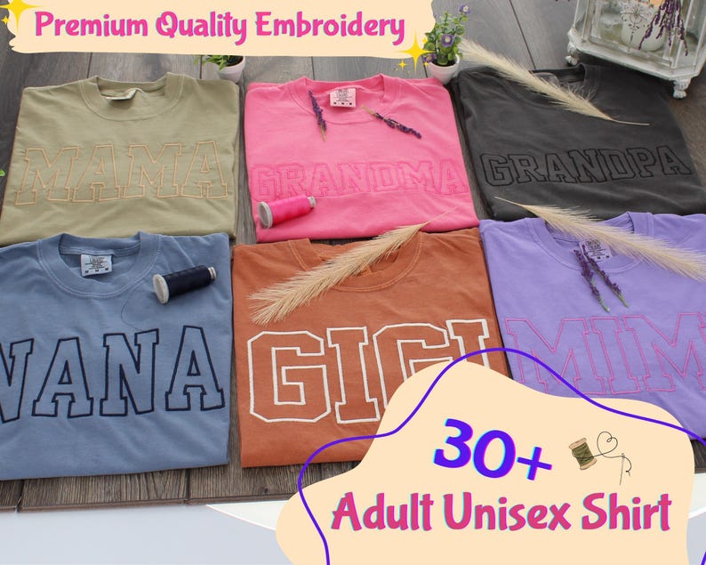 30+ Custom Premium Quality Comfort Colors Embroidered Shirts