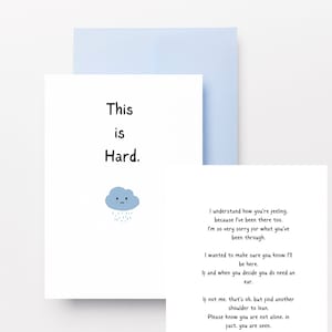 Afdrukbare ondersteuningskaart voor miskraam of onvruchtbaarheid. Ondersteunend gedicht voor rouw. Empathiekaart. Sympathie. Direct downloaden. 8,5 x 5,5 inch.