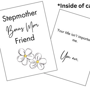 Carte imprimable pour belle-mère. Des mots attentionnés pour sa belle-mère. Cadeau de maman en prime pour la fête des mères. Téléchargement numérique. 8,5 po. x 5,5 po. une fois plié.
