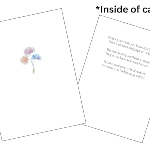 Afdrukbare ondersteuningskaart voor miskraam met een oprecht gedicht. Ondersteunende empathiekaart. Sympathiebericht voor moeder. Digitale download. Afmeting: 8,5 x 5,5.