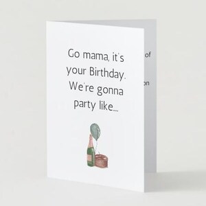 Printable birthday card for mom friend. Funny birthday card for girlfriend. Cute card for sister. Gift for wife's bday.  Digital Download.