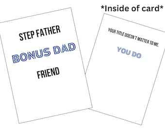 Tarjeta imprimible para el Día del Padre para padrastro. Tarjeta divertida para padrastro. Regalo extra para papá. Descarga digital.