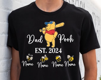 Custom Dad Pooh Bear Shirt, Papa Bear Shirt, Winnie The Pooh Tee, Fathers Day T-Shirt, Happy Fathers Day Shirt, Shirt For Dad