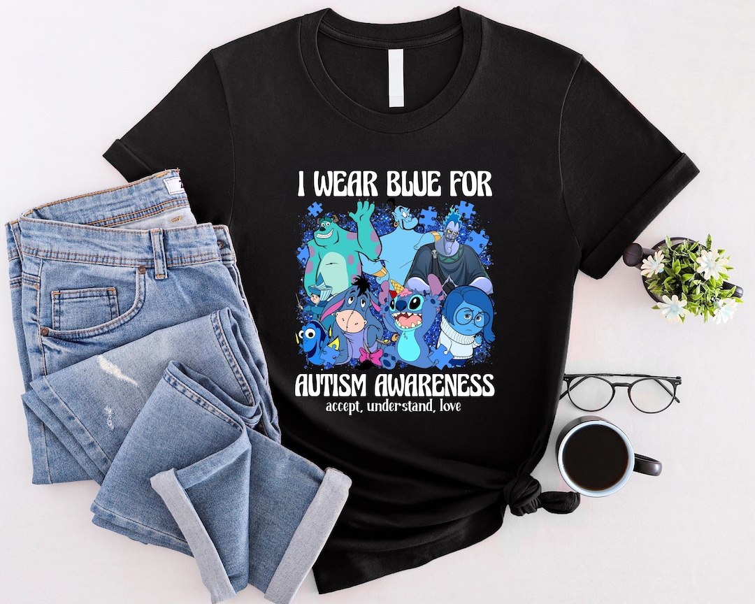 Autism Acceptance Shirt, Disney Autism Awareness T-shirt, We Wear Blue ...