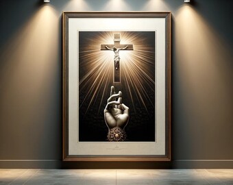 Benediction of Light. Christ's Peace Digital Art Print