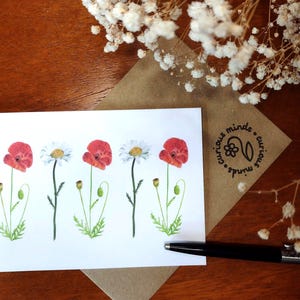 Conjunto de 5 cartões de felicitações da natureza, cartões da natureza em branco, cartão para amantes da natureza, pássaros desenhados à mão, arte floral, cartão de felicitações para observadores de pássaros
