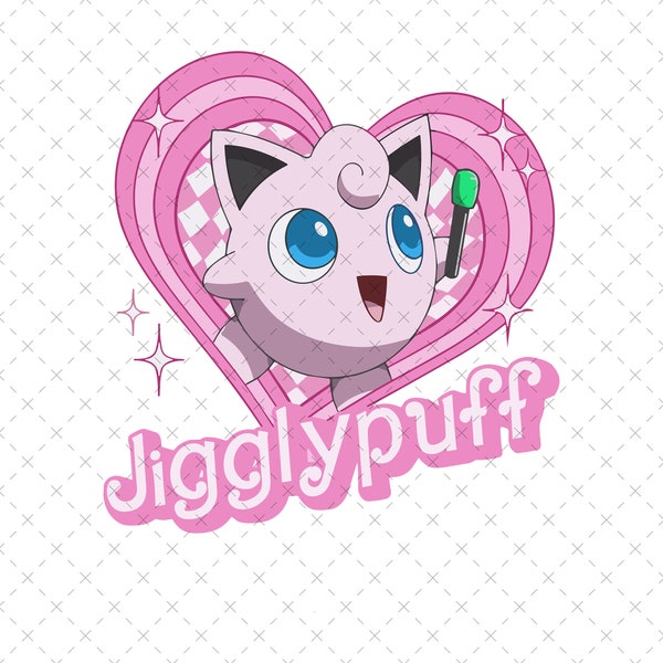 Jigglypuff Pink Doll Heart Png, Pkm Jigglypuff Png, Jigglypuff Video Games, Jigglypuff Valentine Png, Digital File, Jigglypuff SVG