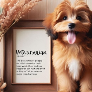 Veterinarian Wall Art Funny Definition digital Download Job Work Gift Wall Art Print Printable Digital Download Vet Clinic wall frame  Gift