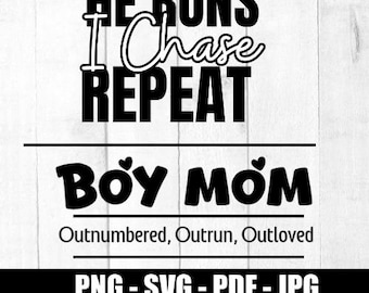 Pacote Boy Mom SVG: designs engraçados de camisetas Mom Life (download digital)