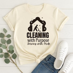 Cleaner svg Reinigung mit Zweck Servieren mit Stolz svg Professionelle Reinigung Zitat Putzfrau T-Shirt Design Hausmeister svg png geschnitten Datei
