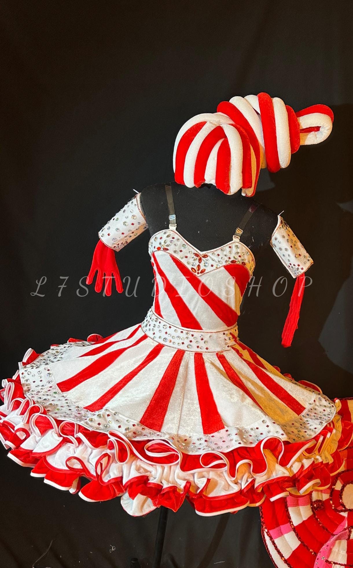 red and white striped dress costume Mama Luma Girls Striped Classic Dress in Red