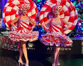 Vintage Red & White Striped Clown Costume Dress: Carnival Party Outfit